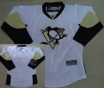 Youth Kids Pittsburgh Penguins Blank White NHL Jerseys