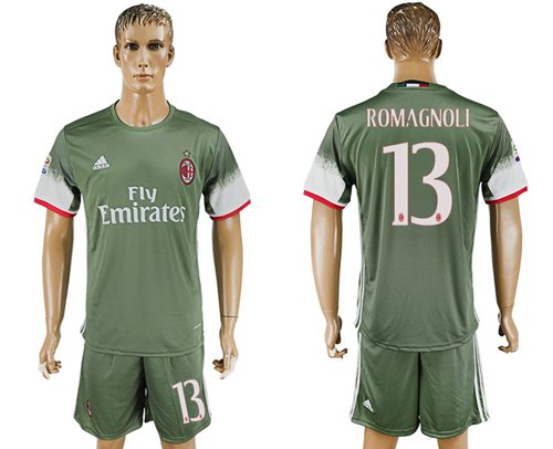 AC Milan #13 Romagnoli Sec Away Soccer Club Jersey