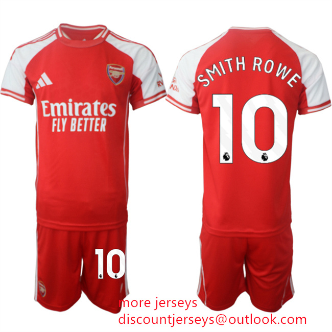 Men's Arsenal F.C #10 Emile Smith Rowe Red 2025 Home Soccer Jersey Suit
