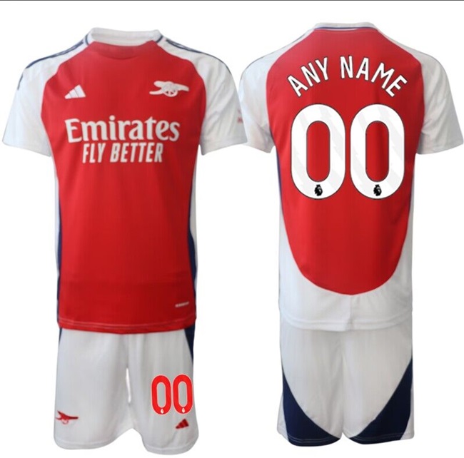 Men's Arsenal F.C Custom Red 24 25 Home Soccer Jersey Suit