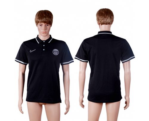 Paris Saint-Germain Blank Blue Polo T-shirt