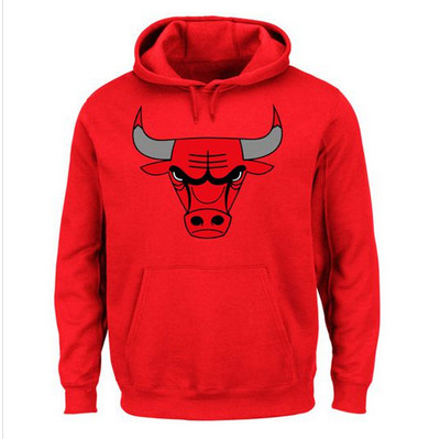 Chicago Bulls Majestic Current Logo Tech Patch Pullover Hoodie Red