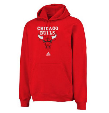 Adidas Chicago Bulls Logo Pullover Hoodie Sweatshirt Red
