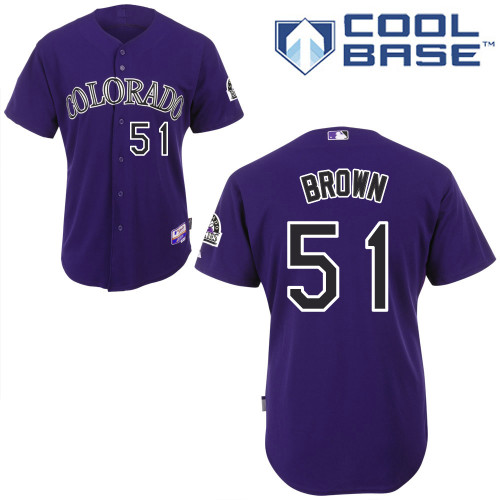 Colorado Rockies #51 Brooks Brown Authentic Personalized Alternate Purple Jersey