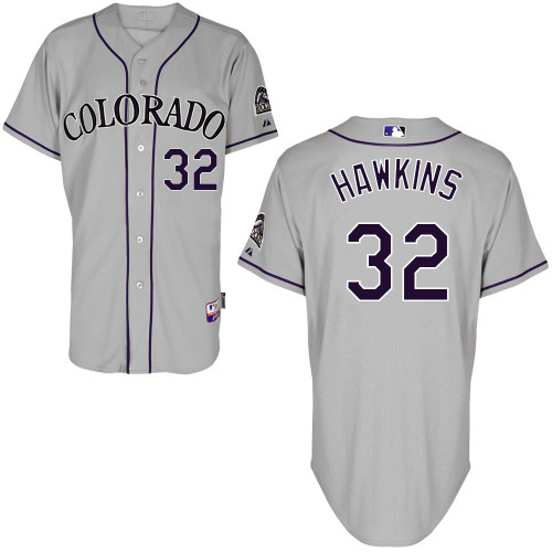 Colorado Rockies #32LaTroy Hawkins Authentic Personalized Road Gray Jersey