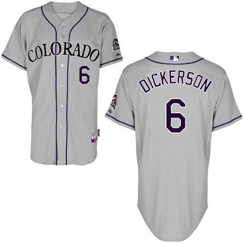 Colorado Rockies #6Corey Dickerson Authentic Personalized Road Gray Jersey