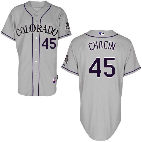 Colorado Rockies #45Jhoulys Chacin Authentic Personalized Road Gray Jersey