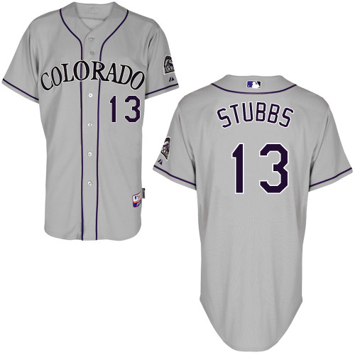 Colorado Rockies #13Drew Stubbs Authentic Personalized Road Gray Jersey