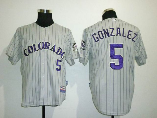 MLB Colorado Rockies #5 Gonzalez black streak Jerseys
