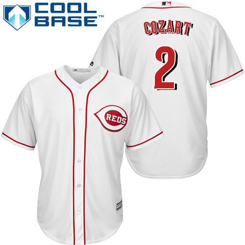 Reds #2 Zack Cozart White Cool Base Stitched Youth MLB Jersey