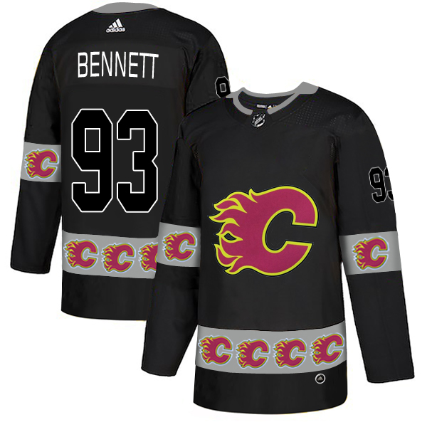 Flames 93 Sam Bennett Black Team Logos Fashion Adidas Jersey