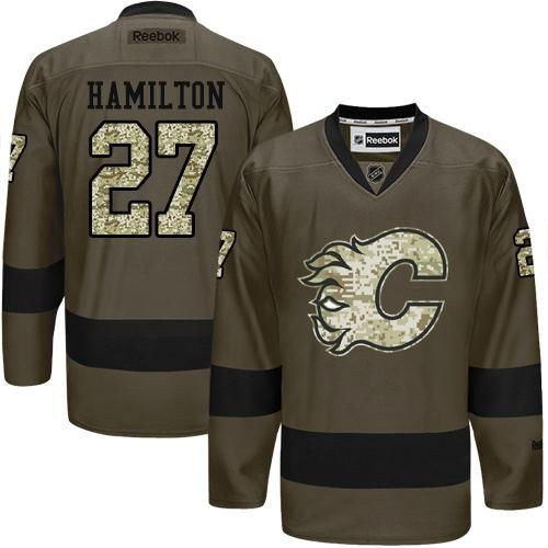 Adidas Flames #27 Dougie Hamilton Green Salute to Service Stitched NHL Jersey