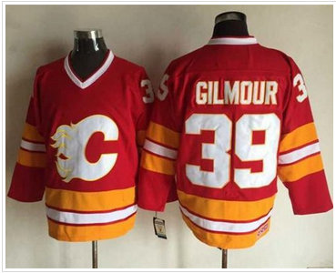 Calgary Flames #39 Doug Gilmour Red CCM Throwback Stitched NHL Jersey
