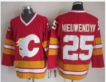 Calgary Flames #25 Joe Nieuwendyk Red CCM Throwback Stitched NHL Jersey