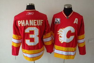 jerseys,Calgary Flames 3# PHANEU red 30th