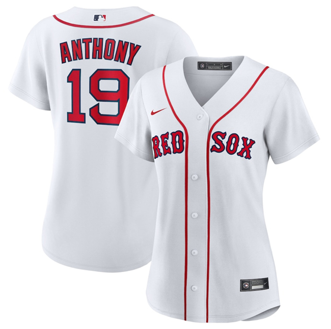 Women's Boston Red Sox #19 Roman Anthony White Cool Base Stitched Jersey(Run Small)