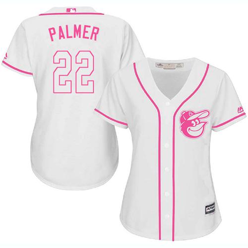 Orioles #22 Jim Palmer White Pink Fashion Women's Stitched MLB Jersey