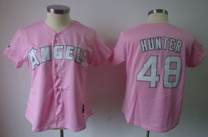 Women Los Angeles Angels 48 Hunter Pink Jerseys