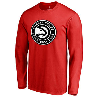 Men's Atlanta Hawks Red Primary Logo Long Sleeve T-Shirt