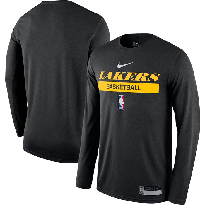 Men's Los Angeles Lakers Black 2022 23 Legend On-Court Practice Performance Long Sleeve T-Shirt