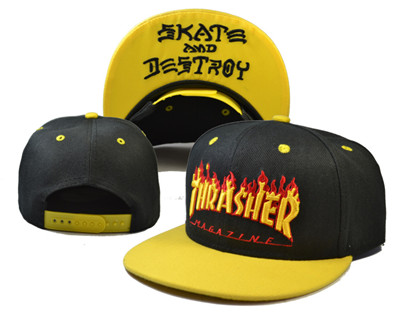 Thrasher Flames Skate And Destroy Black Fashion Adjustable Hat L56