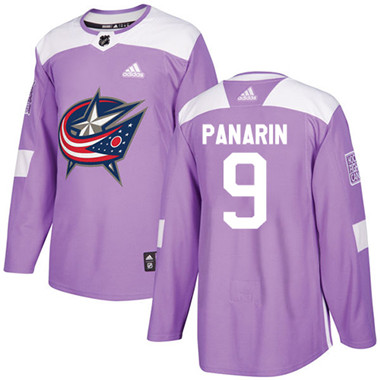 Adidas Blue Jackets #9 Artemi Panarin Purple Authentic Fights Cancer Stitched NHL Jersey