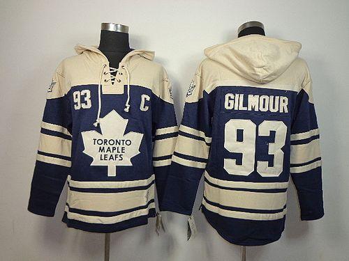 Youth Maple Leafs #93 Doug Gilmour Blue Sawyer Hooded Sweatshirt Stitched NHL Jersey