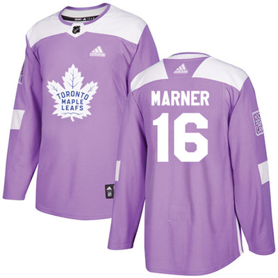 Adidas Maple Leafs #16 Mitchell Marner Purple Authentic Fights Cancer Stitched Youth NHL Jersey