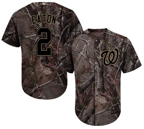 Nationals #2 Adam Eaton Camo Realtree Collection Cool Base Stitched Youth Baseball Jersey