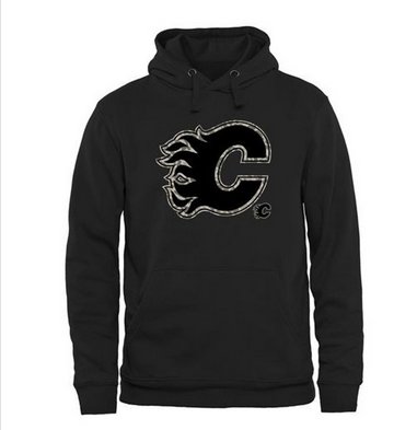 Men's Calgary Flames Black Rink Warrior Pullover Hoodie