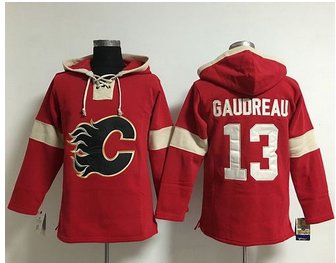 Calgary Flames #13 Johnny Gaudreau Red Pullover NHL Hoodie
