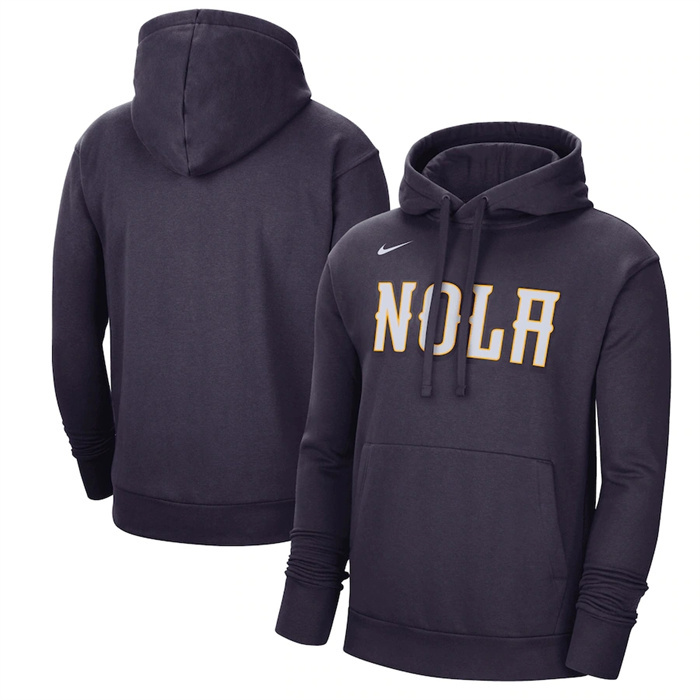 Men's New Orleans Pelicans Navy 2022 23 City Edition Essential Pullover Hoodie
