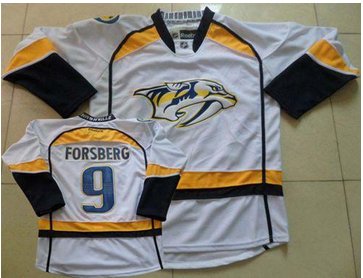 Predators #9 Filip Forsberg White Road Stitched NHL Jersey