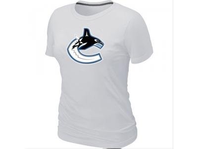 Women NHL Vancouver Canucks Big & Tall Logo White T-Shirt