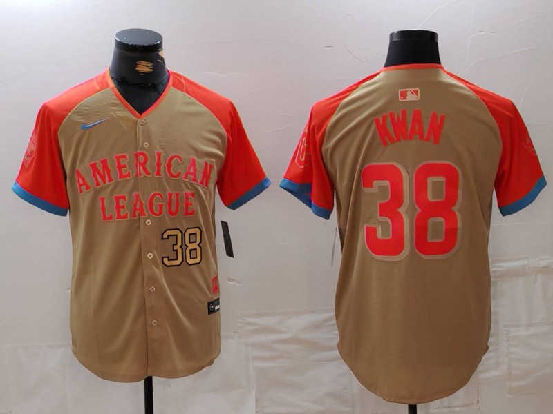 Men's American League #38 Steven Kwan Cream 2024 All-Star Limited Stitched Jersey 4