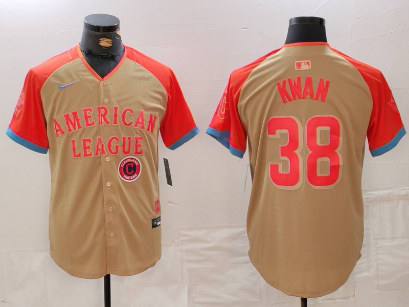 Men's American League #38 Steven Kwan Cream 2024 All-Star Limited Stitched Jersey 1