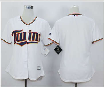 Women Twins Blank White Home Stitched MLB Jersey