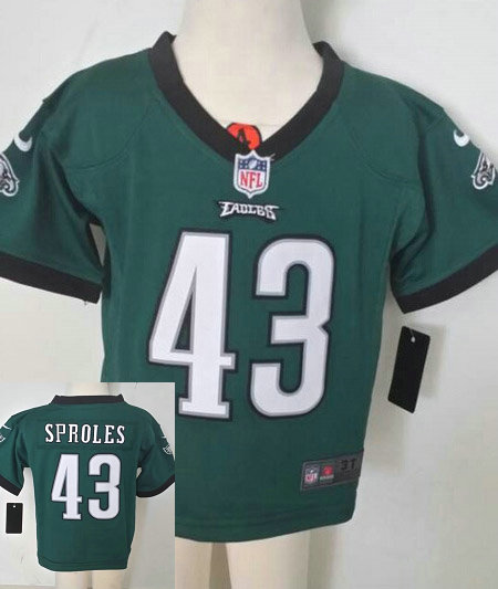 Kids Darren Sproles Philadelphia Eagles #43 Green Stitched Nike Jersey