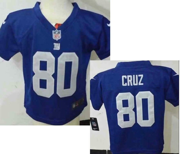Kids Victor Cruz New York Giants #80 Blue Stitched Nike Jersey