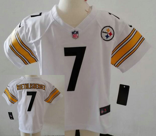 Kids Ben Roethlisber Pittsburgh Steelers #7 White Game Nike Jersey