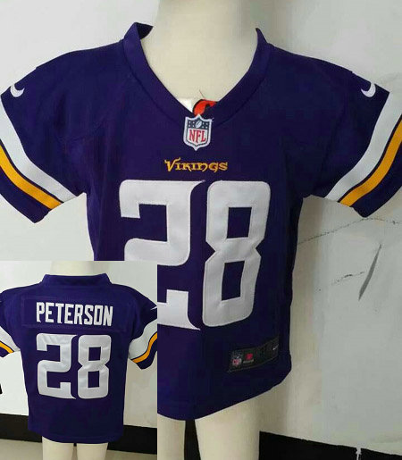 Kids Adrian Peterson Minnesota Vikings #28 Purple Nike Jersey
