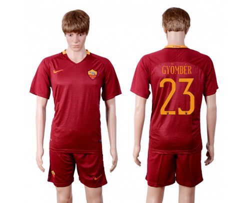 Roma #23 Gyomber Red Home Soccer Club Jersey