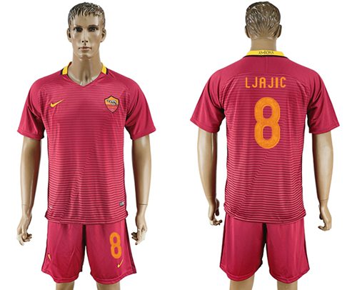 Roma #8 Ljajic Red Home Soccer Club Jersey