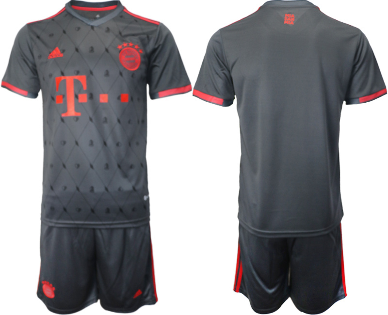 Men's FC Bayern München Blank 22 23 Black Away Soccer Jersey Suit