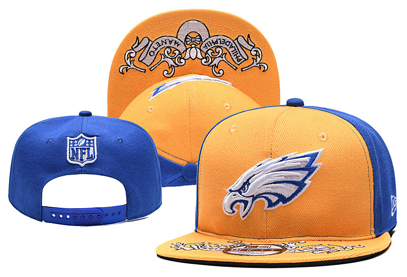 Eagles Team Logo Yellow Blue Adjustable Hat YD