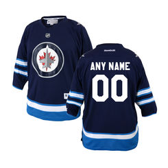 Toddler Winnipeg Jets Navy Blue Custom Screen Print Jersey