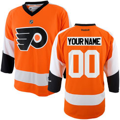 Reebok Philadelphia Flyers Youth Replica Home Custom Jersey - Orange