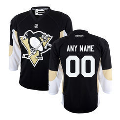 Reebok Pittsburgh Penguins Youth Replica Home Custom Jersey - Black