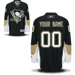 Youth Pittsburgh Penguins Reebok Black Custom Premier Home Jersey