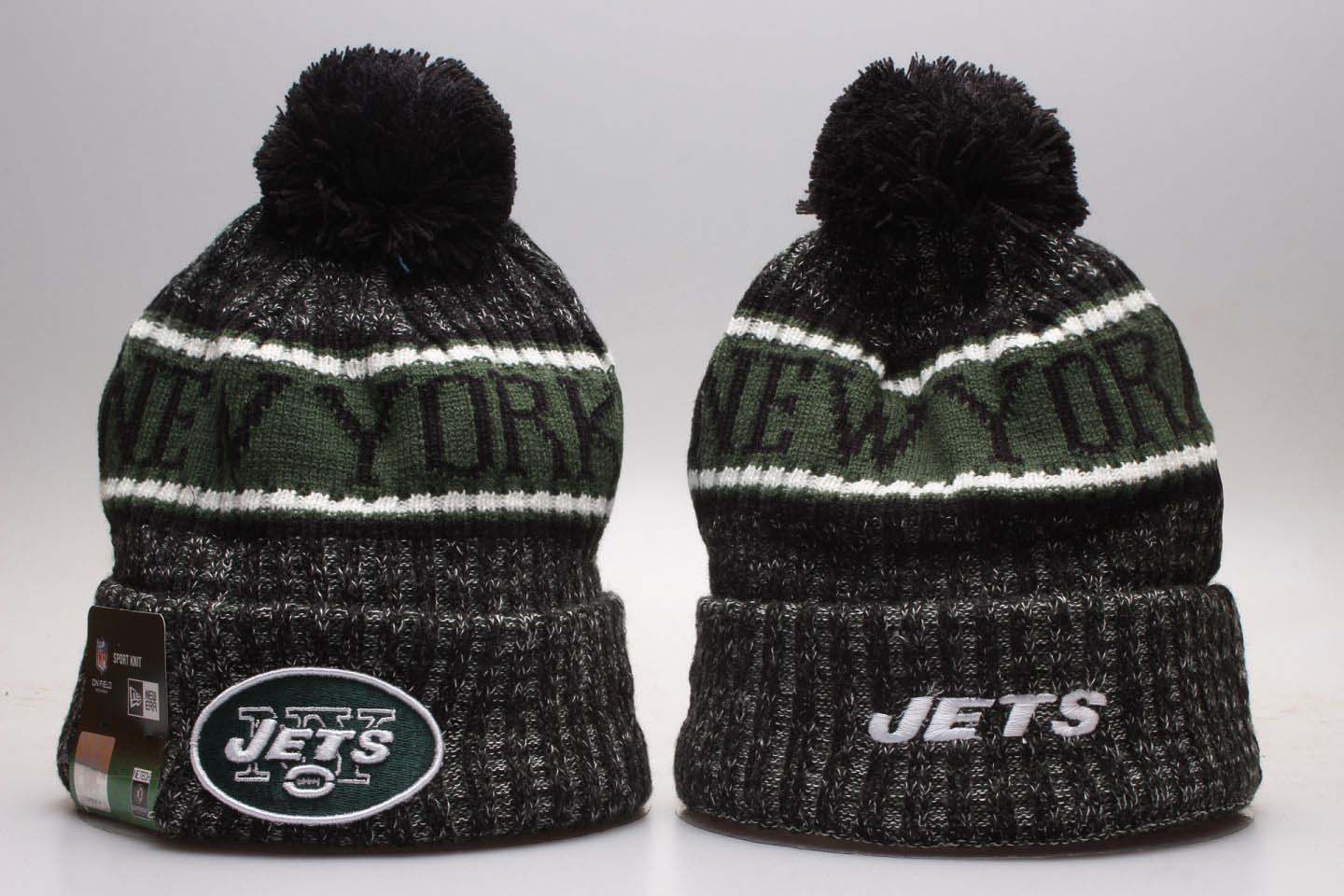Jets Black Green Sideline Sport Knit Hta YP
